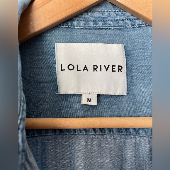 Lola River Snap Front Chambray Denim Shirt Size M - Picture 4 of 4